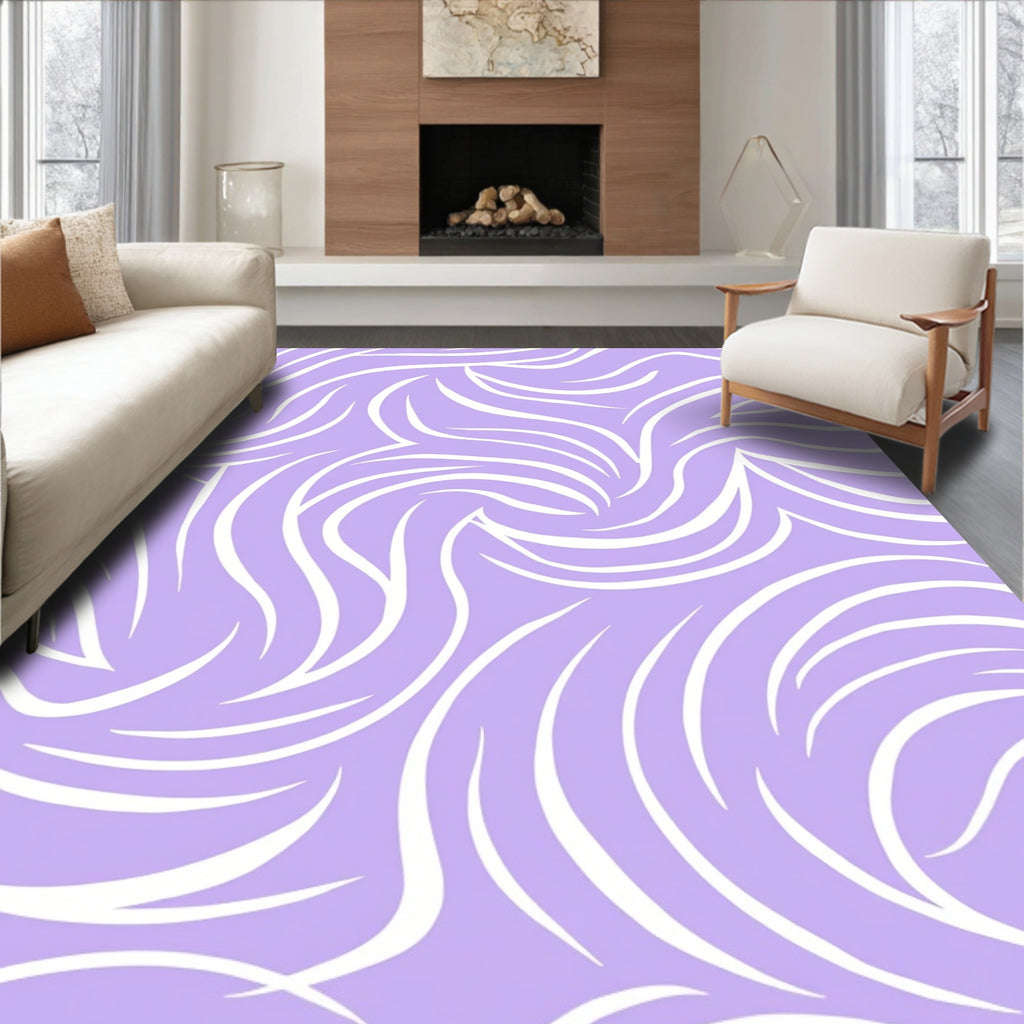 Abstract Swirls Lavender Pattern Rug
