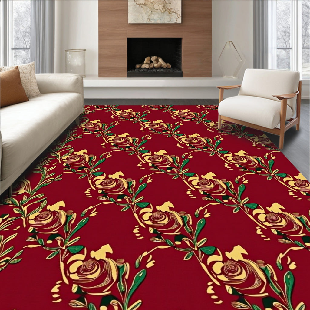 Classic Floral Vines Pattern Rug
