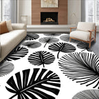 Bold Tropical Leaf Pattern Rug