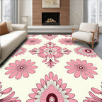 Pink Floral Symmetry Pattern Rug