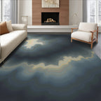 Striking Abstract Wavy Lines Pattern Rug