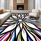 Vibrant Abstract Floral Lines Rug