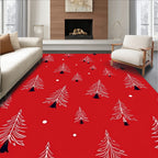 Red White Pine Christmas Tree Scatter Rug