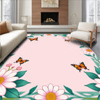 Floral Butterfly Garden Design Rug