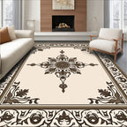 Elegant Floral Centerpiece Border Design Rug