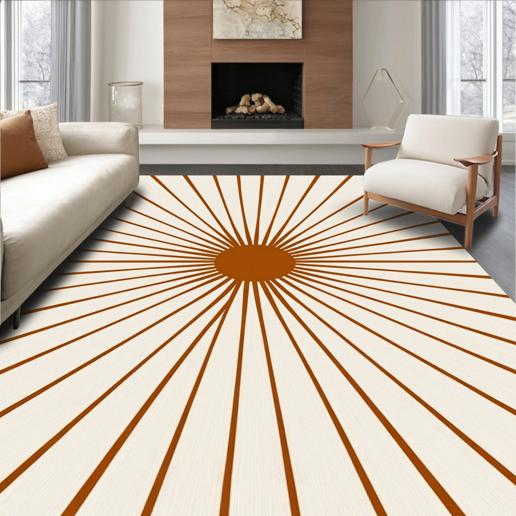 Radiant Sunburst Abstract Pattern Rug