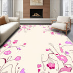 Delicate Pink Floral Abstract Art Rug