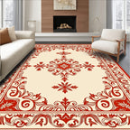 Vintage Red Floral Medallion Pattern Rug