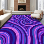 Abstract Swirls Purple Pattern Rug