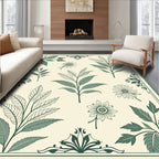 Vintage Botanical Illustration Style Rug