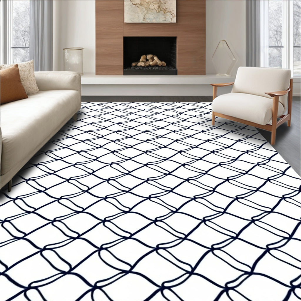 Interlocking Net Pattern Design Rug