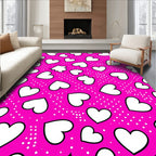 Hot Pink Heart Patterned Joy Rug