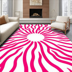 Bold Pink Radial Waves Pattern Rug