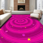 Pink Swirling Starry Psychedelic Design Rug