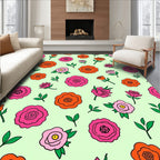 Floral Rose Pattern Delight Rug