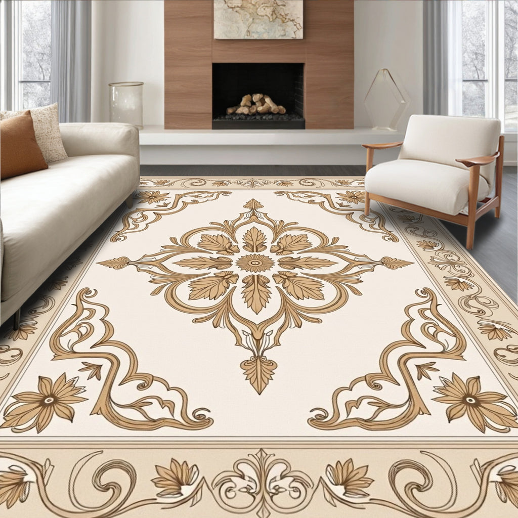 Classic Floral Scroll Pattern Rug