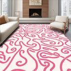 Abstract Pink Swirl Pattern Rug
