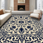 Classic Floral Border Inlay Rug