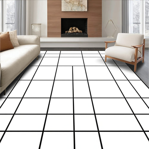 Abstract Geometric Square Pattern Rug
