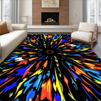 Explosive Colorburst Radial Art Rug