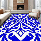 Bold Blue Geometric Symmetry Rug