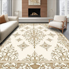Antique Golden Floral Symmetry Rug