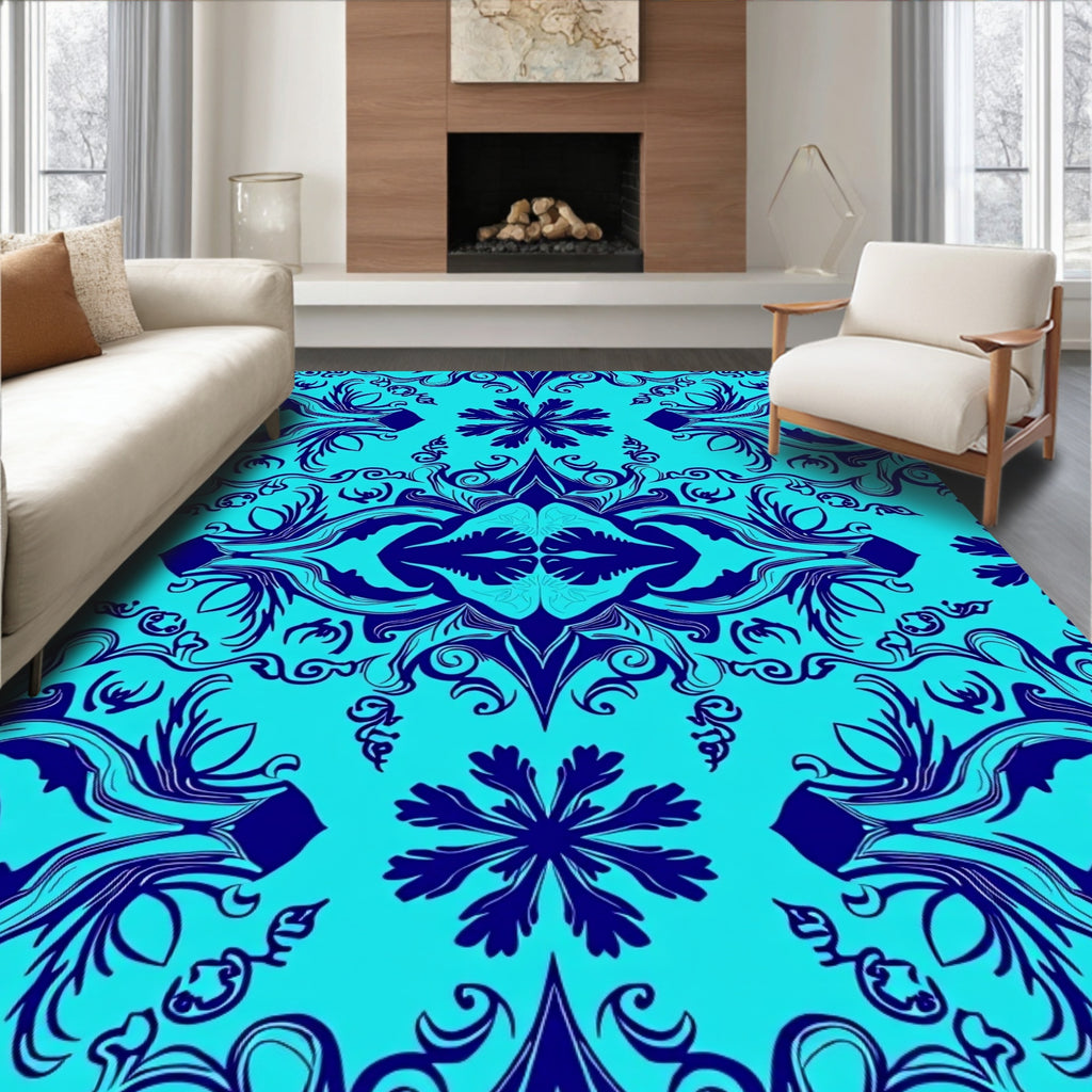 Symmetrical Floral Pattern Design Rug
