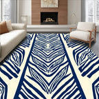 Bold Navy Zebra Stripe Pattern Rug