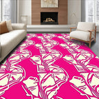 Vibrant Pink Abstract Organic Repetition Rug