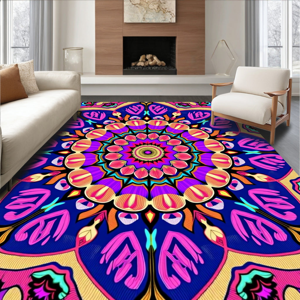 Vibrant Abstract Mandala Pattern Rug