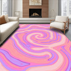 Swirling Pink Purple Marble Pattern Rug