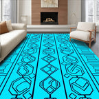 Geometric Circuit Inspired Vertical Pattern Rug