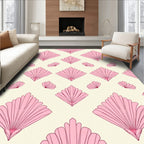 Pink Art Deco Fan Pattern Rug