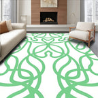 Abstract Swirl Pattern Green Rug