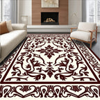 Ornate Vine Scrollwork Motif Rug