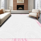 Soft Pink Swirled Marble Rug