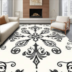 Ornate Floral Scrollwork Pattern Rug
