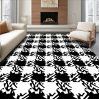 Abstract Black White Geometric Pattern Rug