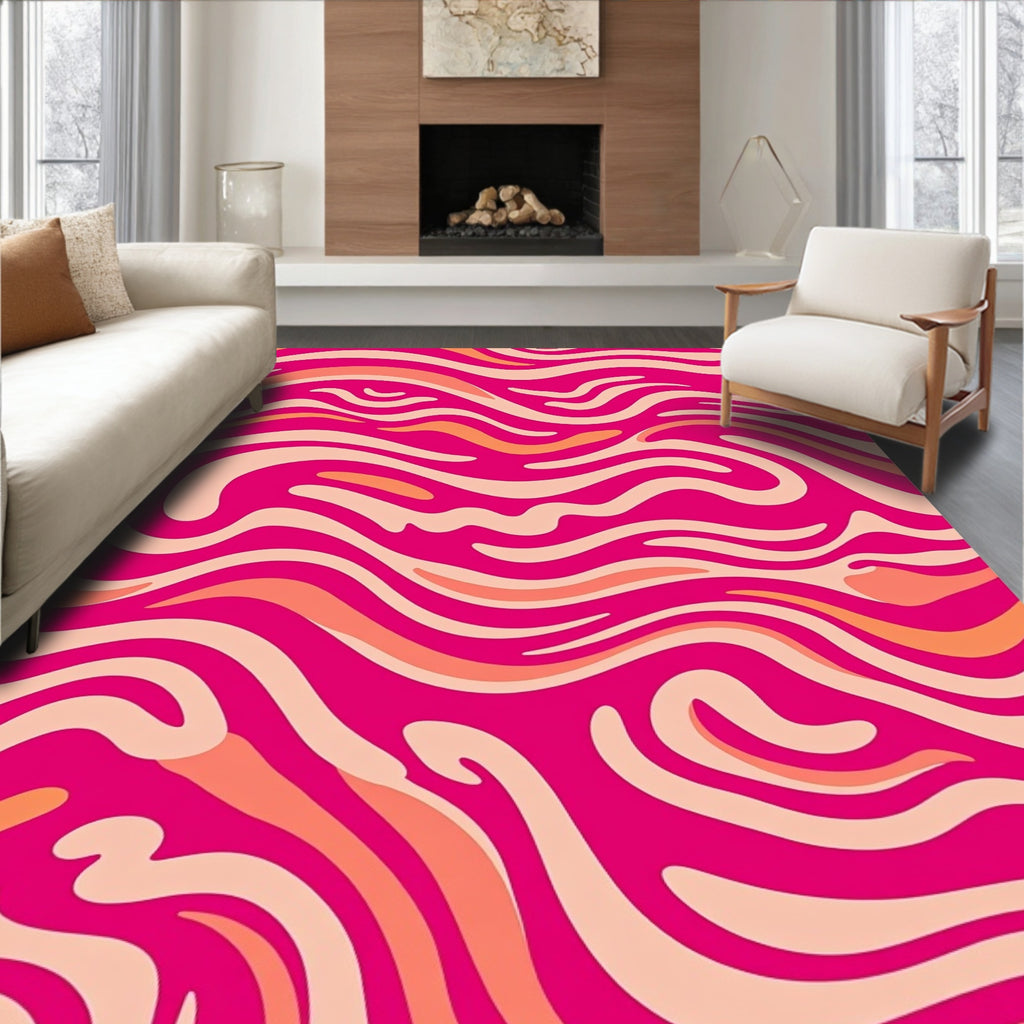 Vibrant Waves Abstract Pattern Rug