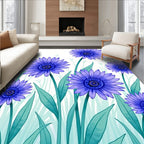 Purple Floral Botanical Garden Design Rug