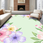 Pastel Floral Watercolor Design Rug
