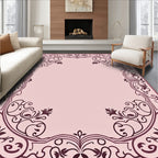 Elegant Floral Scrollwork Border Design Rug
