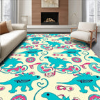 Dinosaur Rococo Swirl Design Rug