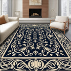 Classic Floral Border With Intricate Scrolls Rug