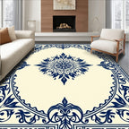 Elegant Floral Mandala Border Design Rug