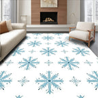 Aqua Snowflake Repeating Pattern Rug