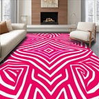 Abstract Geometric Pink Stripes Rug