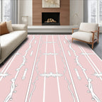 Decorative Pink Striped Classic Pattern Rug