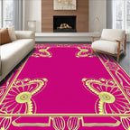 Victorian Floral Design Border Rug