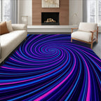 Vibrant Neon Swirl Striped Rug